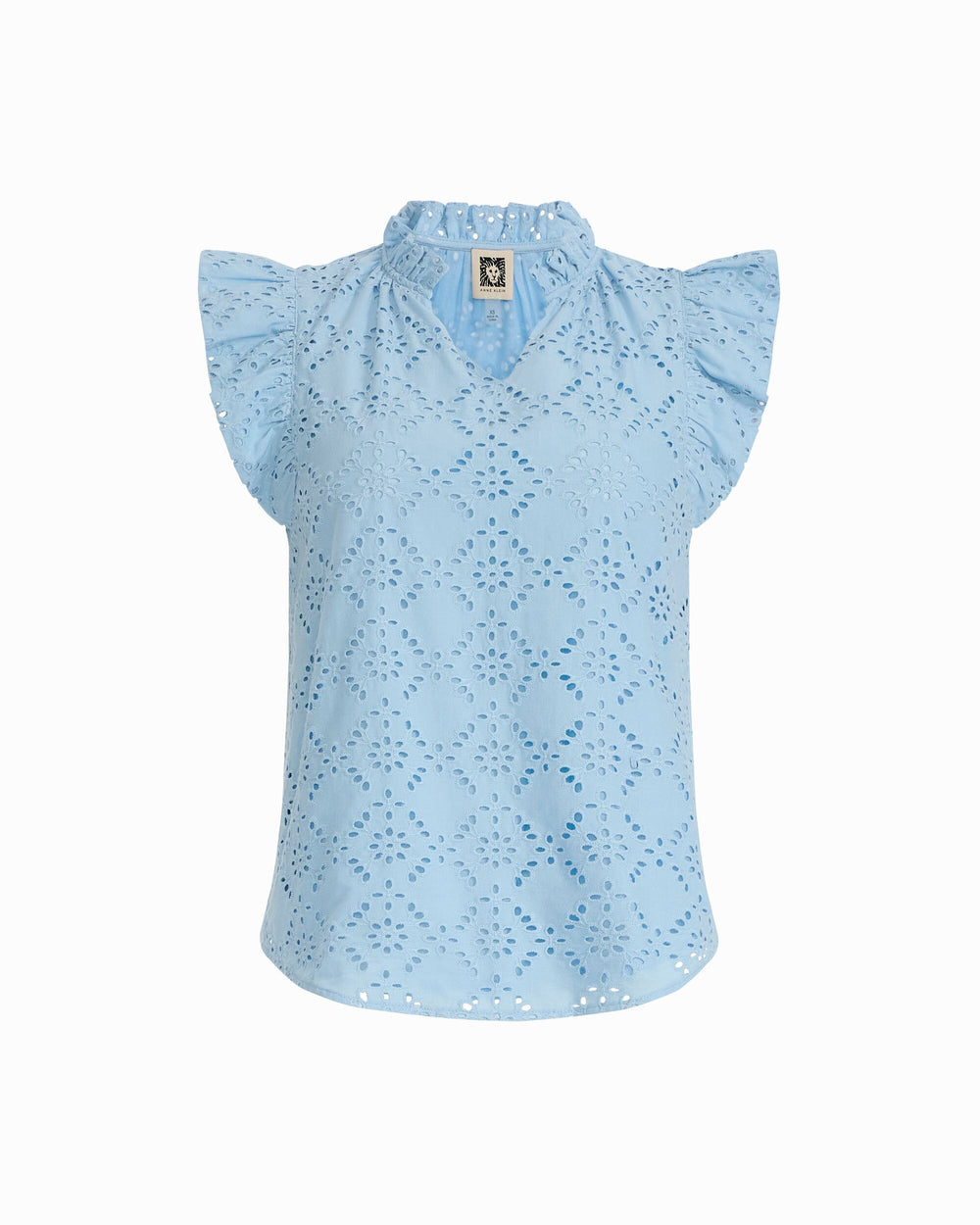 V-Neck Blouse with Flutter Sleeves - Anne Klein LAKESHORE