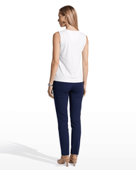Asymmetric Pleated Shell Top - Anne Klein CRISP WHITE