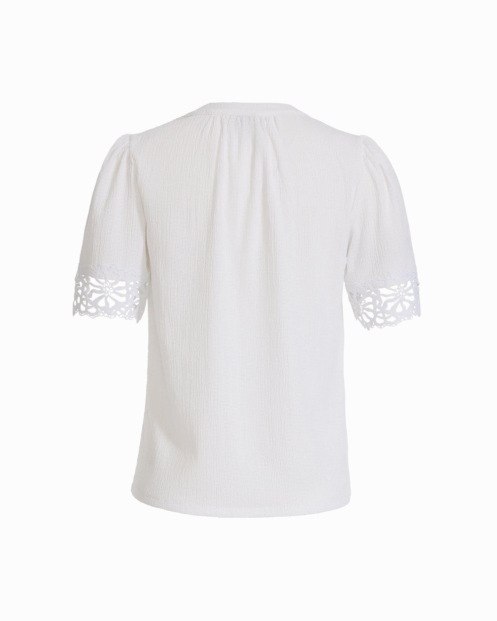 Elbow Split Neck Lace Top - Anne Klein CRISP WHITE