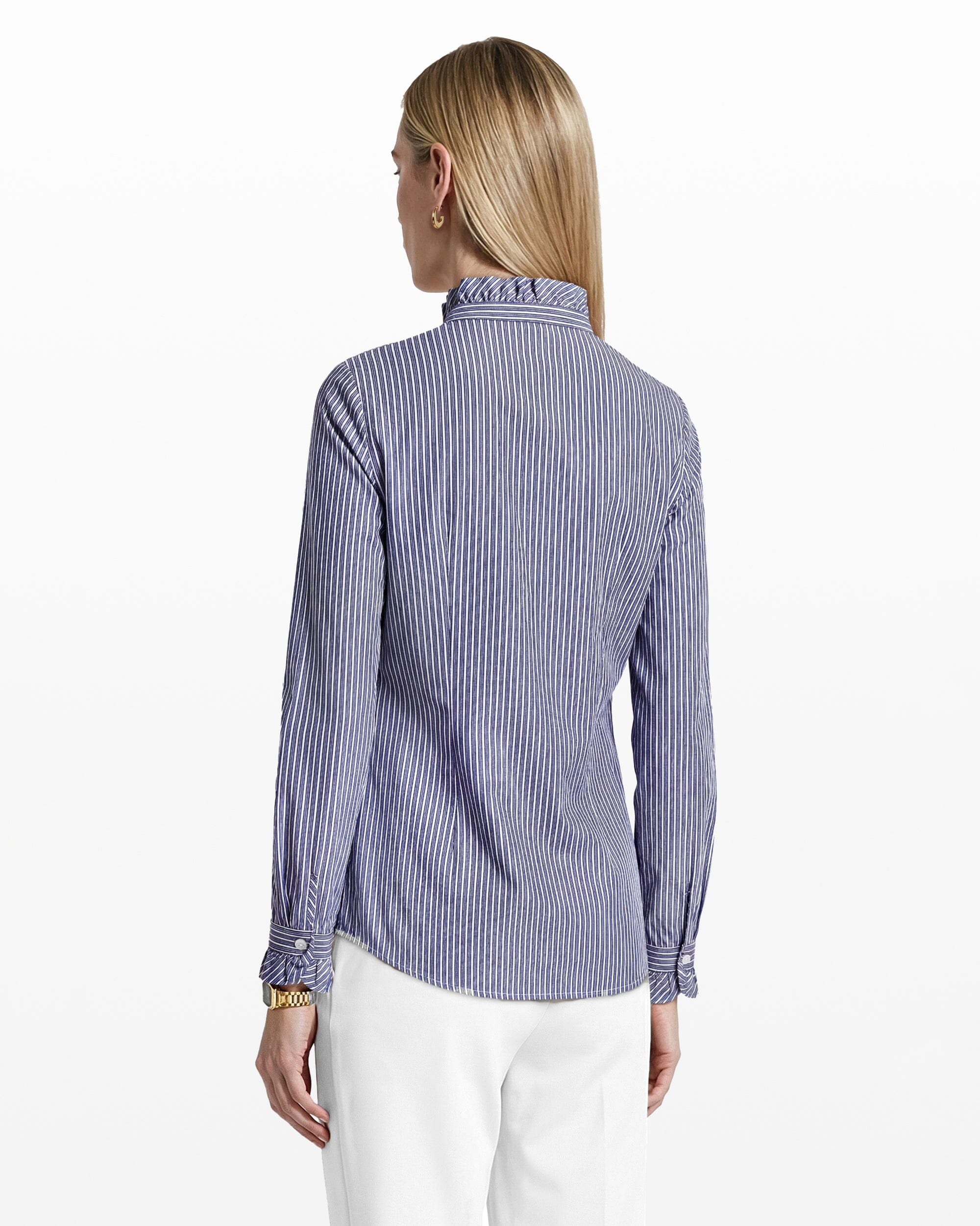Ruffle Button-Front Shirt - Anne Klein DISTANT MNTN MULTI