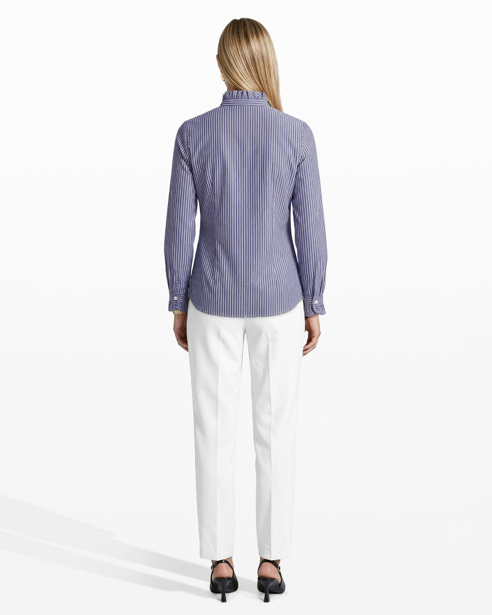 Ruffle Button-Front Shirt - Anne Klein DISTANT MNTN MULTI
