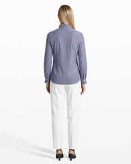 Ruffle Button-Front Shirt - Anne Klein DISTANT MNTN MULTI