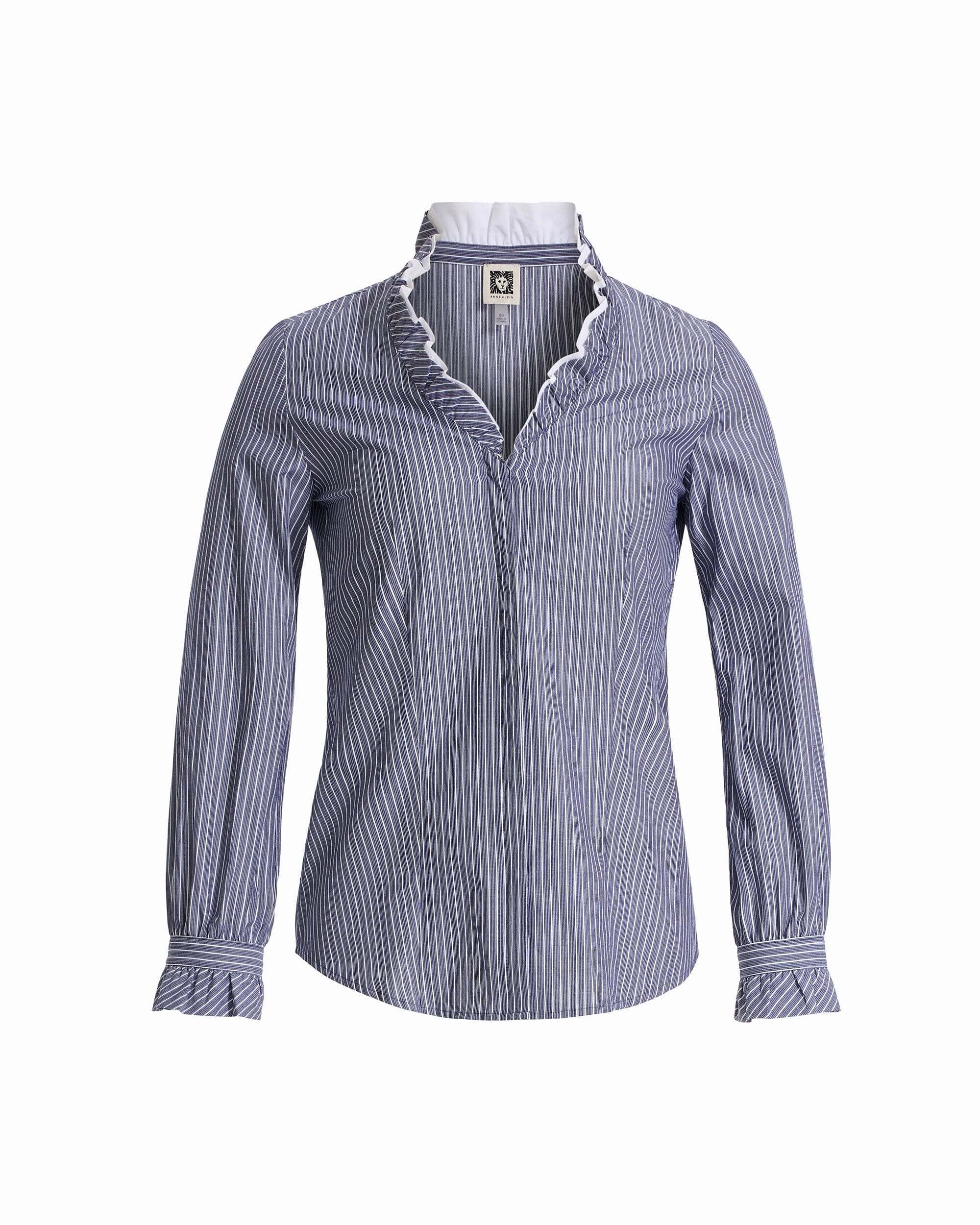 Ruffle Button-Front Shirt - Anne Klein DISTANT MNTN MULTI