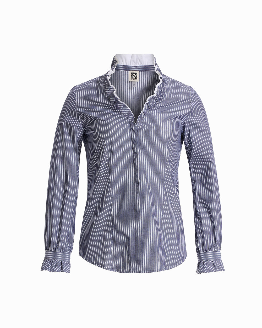 Ruffle Button-Front Shirt - Anne Klein DISTANT MNTN MULTI