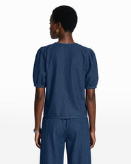Gathered Short Sleeve Blouse - Anne Klein ARIES WASH