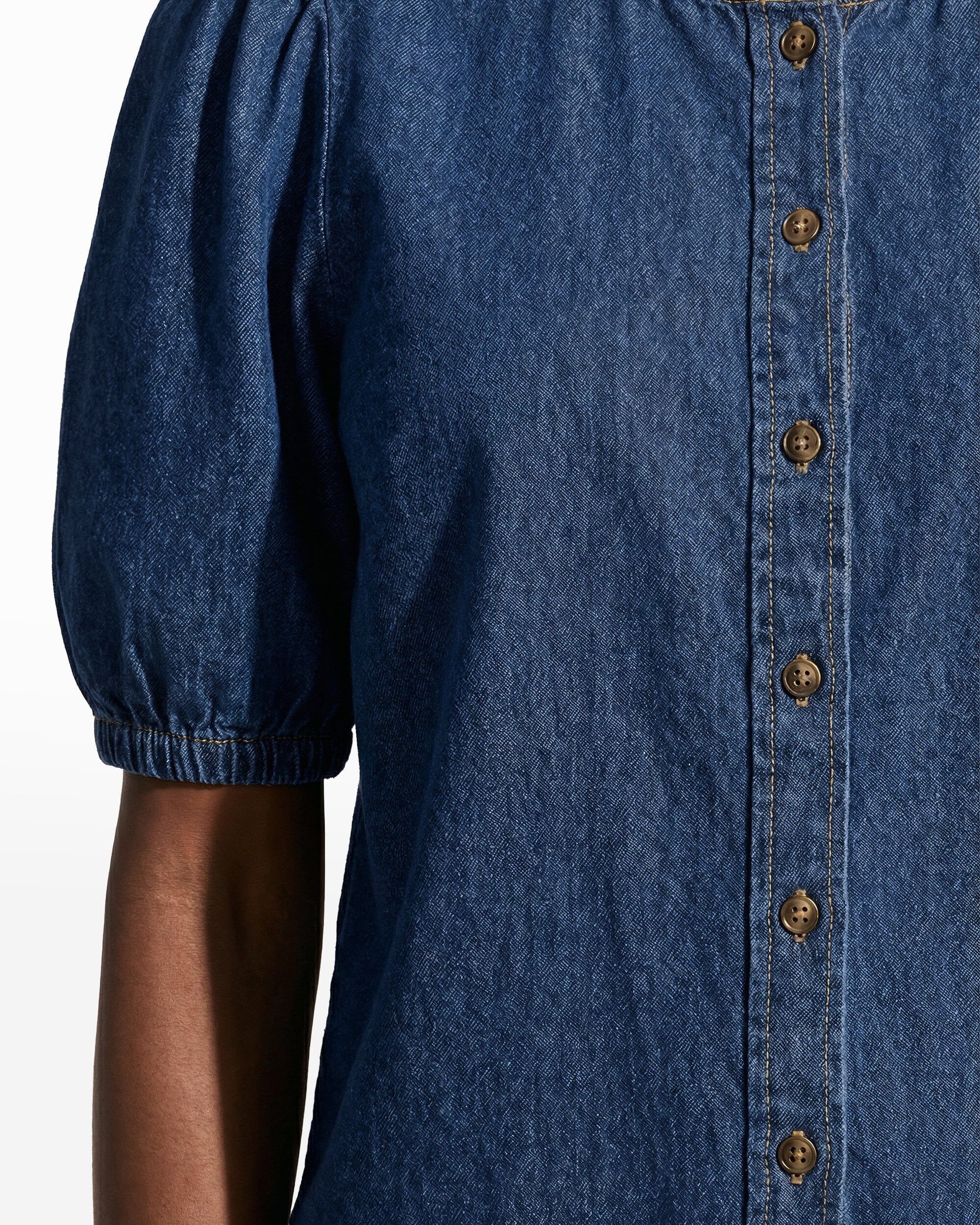 Gathered Short Sleeve Blouse - Anne Klein ARIES WASH