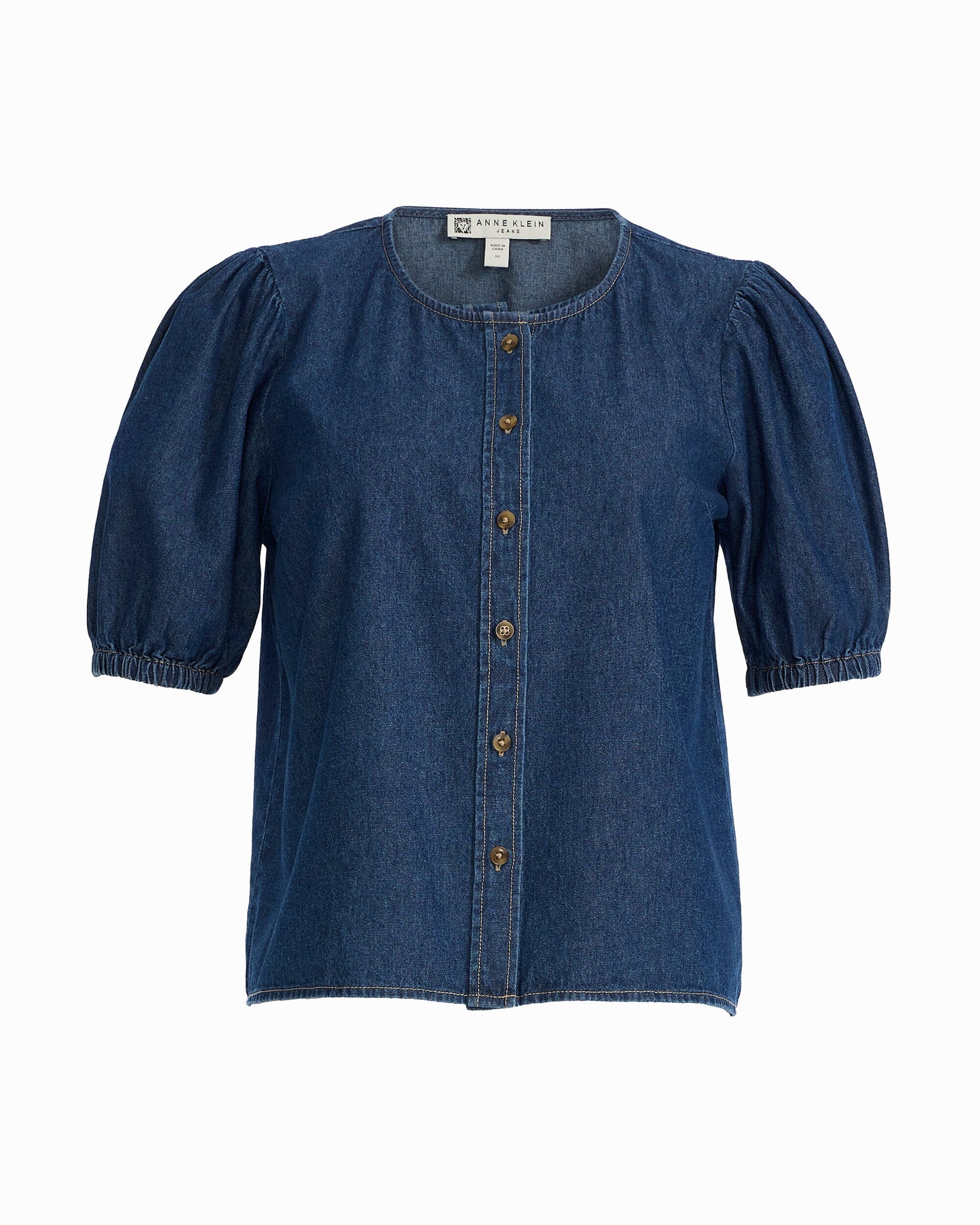 Gathered Short Sleeve Blouse - Anne Klein ARIES WASH