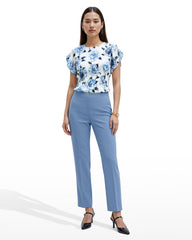 Straight Ankle Hollywood Waist Pants - Anne Klein LAGOON