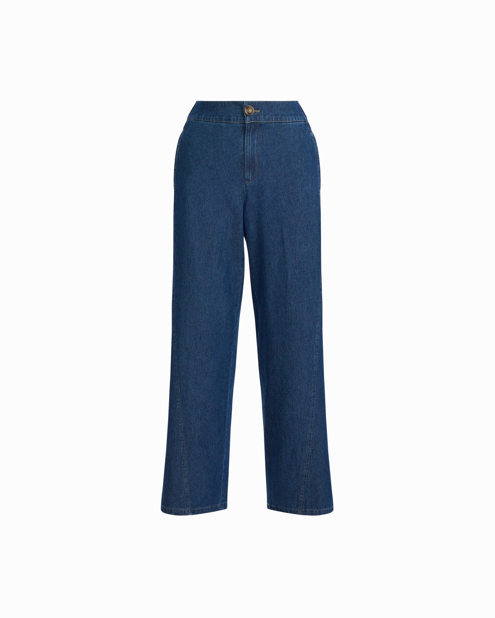 Wide Leg Pants With Curved Seams - Anne Klein ARIES WASH