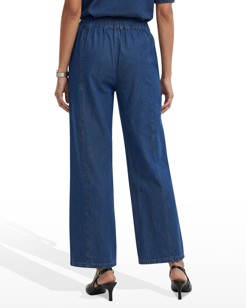 Wide Leg Pants with Curved Seams - Anne Klein ARIES WASH