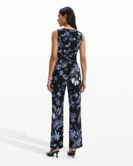 Wide-Leg Palazzo Pant High-Rise Waistband - Anne Klein ANNE BLACK MULTI