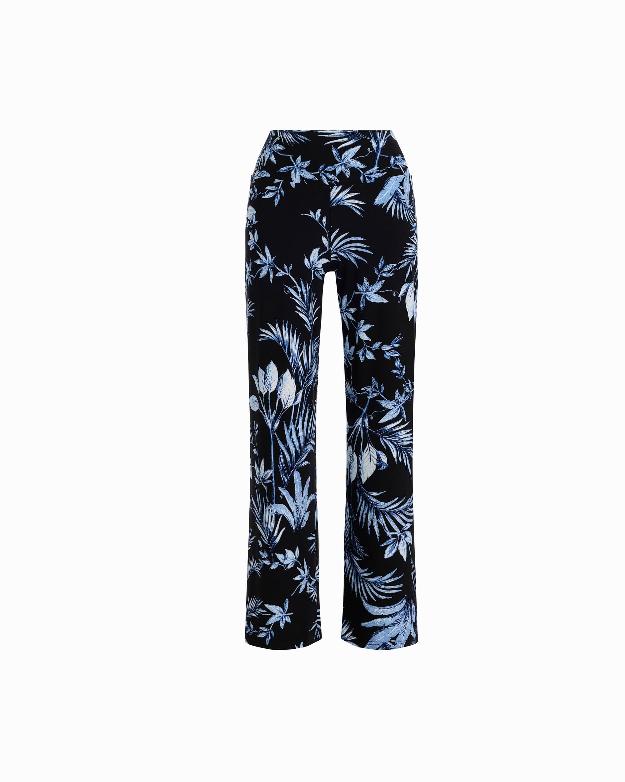 Wide-Leg Palazzo Pant High-Rise Waistband - Anne Klein ANNE BLACK MULTI