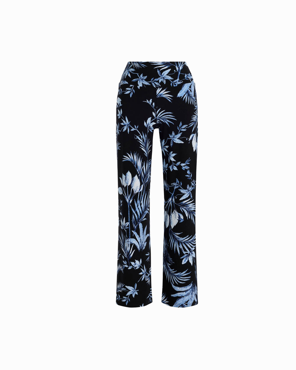 Wide-Leg Palazzo Pant High-Rise Waistband - Anne Klein ANNE BLACK MULTI