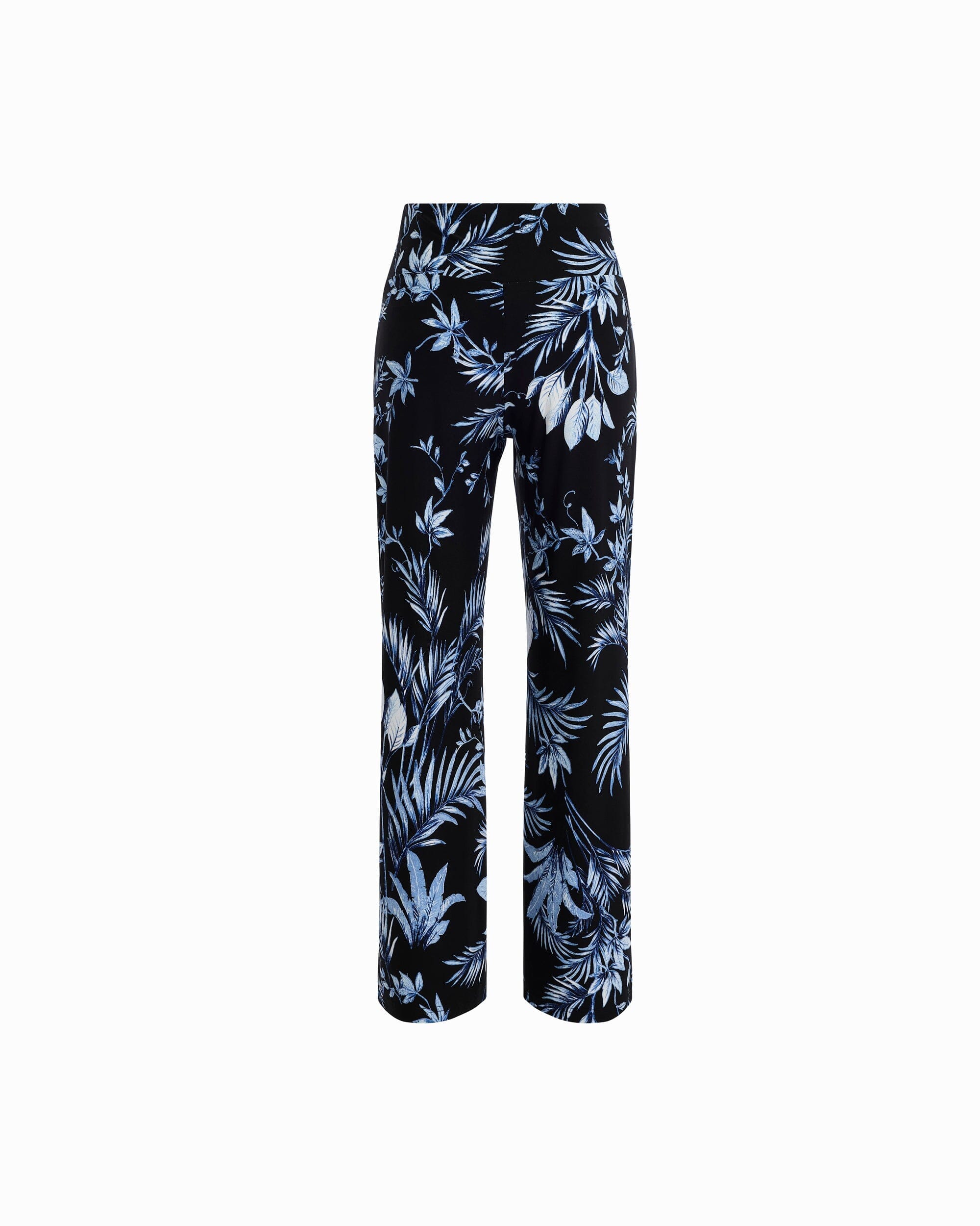 Wide-Leg Palazzo Pant High-Rise Waistband - Anne Klein ANNE BLACK MULTI