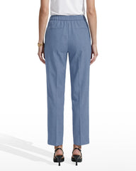 Straight Ankle Slash Pocket Pull-On Pants - Anne Klein LAGOON
