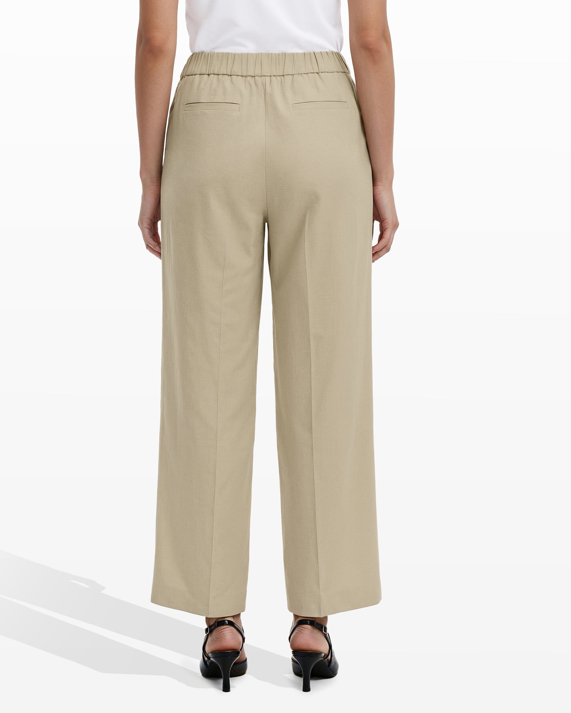 Straight Ankle Slash Pocket Pull-On Pants - Anne Klein LT SANDSTONE