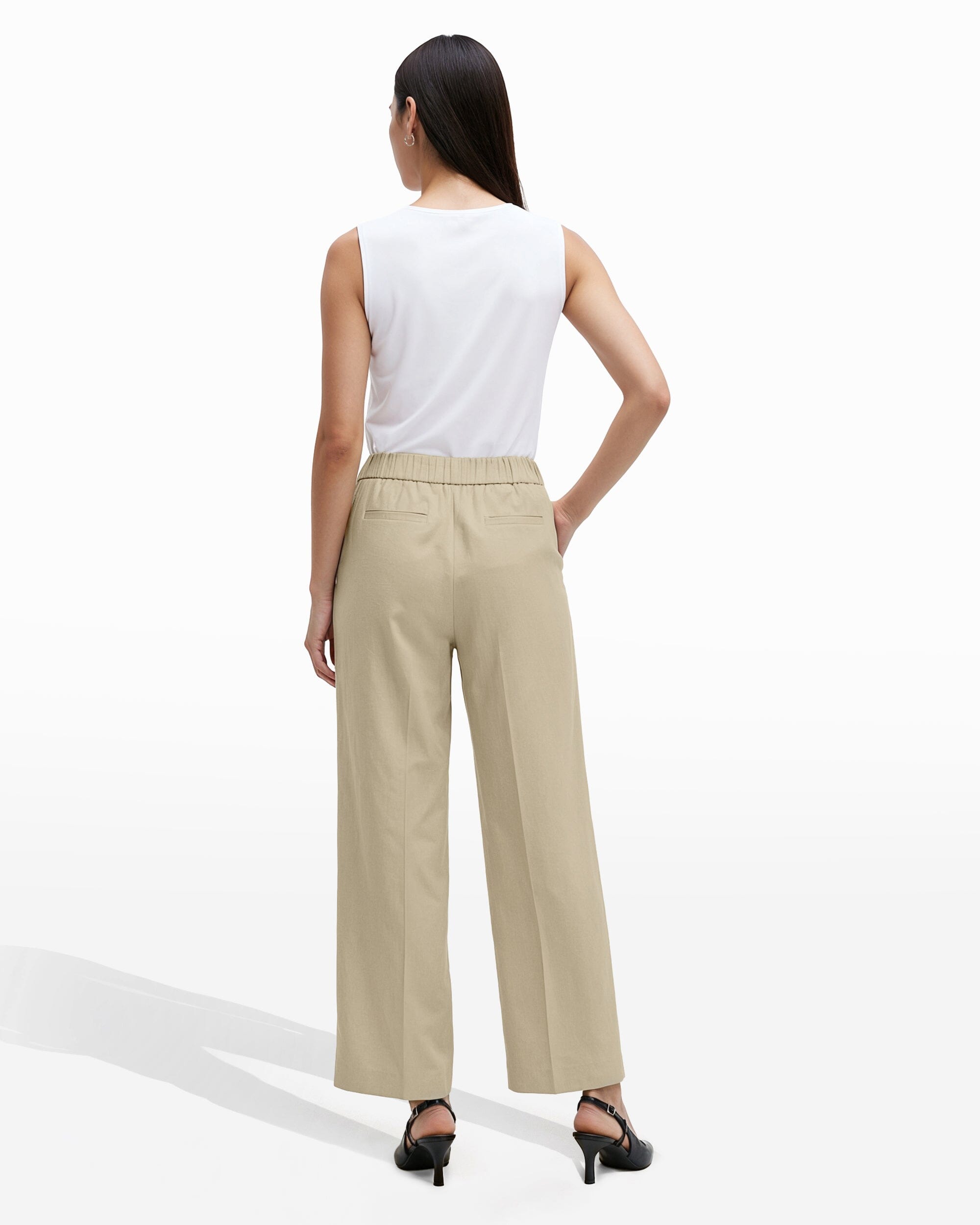 Straight Ankle Slash Pocket Pull-On Pants - Anne Klein LT SANDSTONE