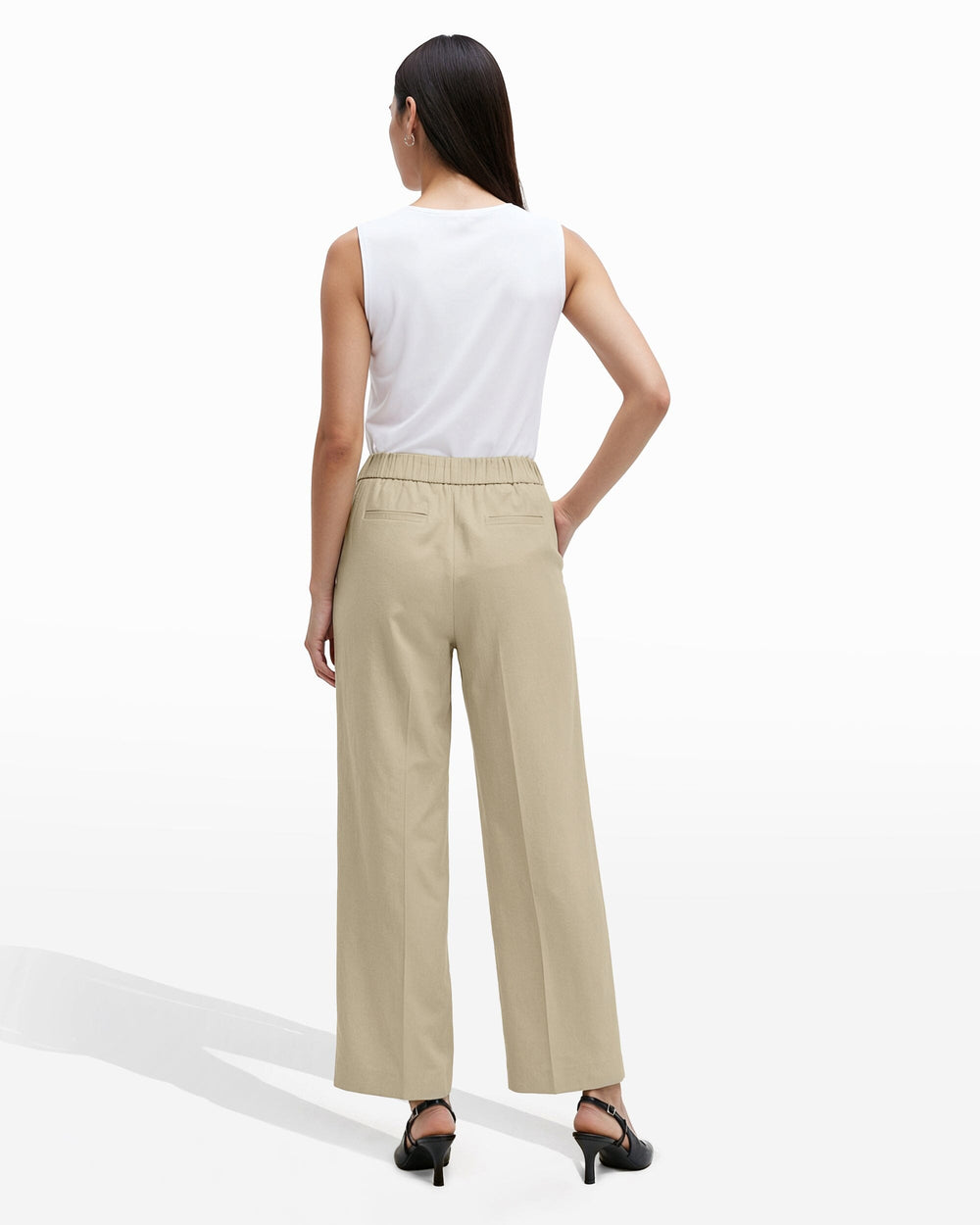 Straight Ankle Slash Pocket Pull-On Pants - Anne Klein LT SANDSTONE