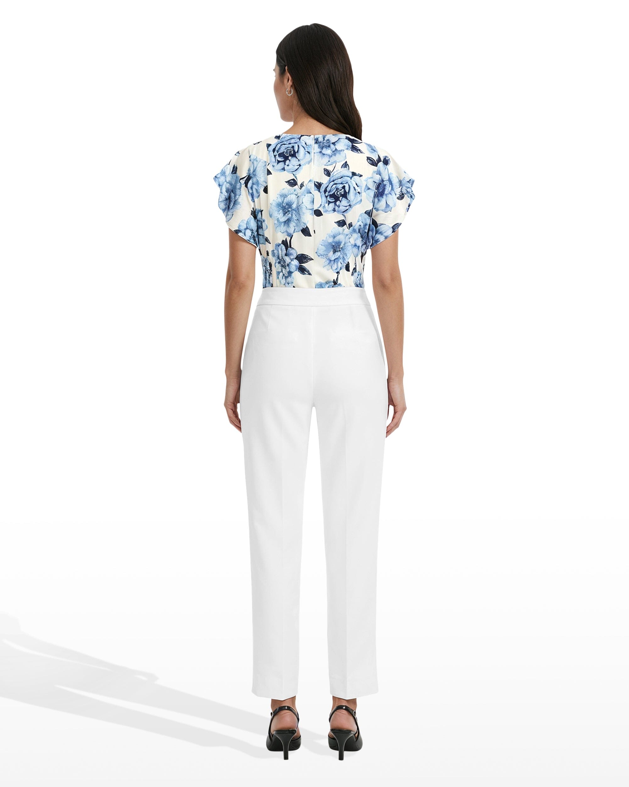 Straight Ankle Hollywood Waist Pants - Anne Klein CRISP WHITE