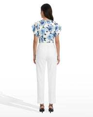 Straight Ankle Hollywood Waist Pants - Anne Klein CRISP WHITE