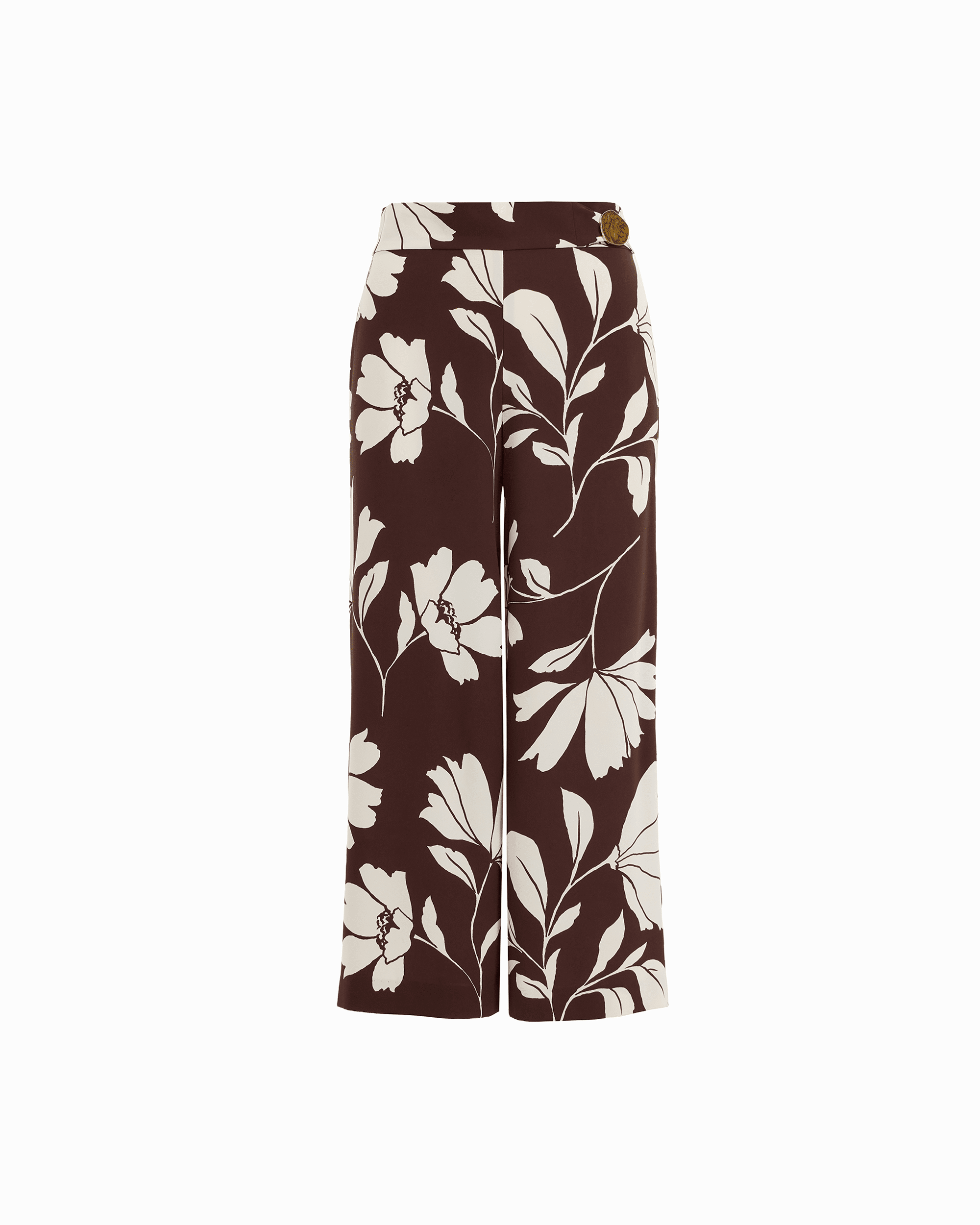Hardware Detail Pull-On Crop Pants - Anne Klein DK CHOC/WHT DV