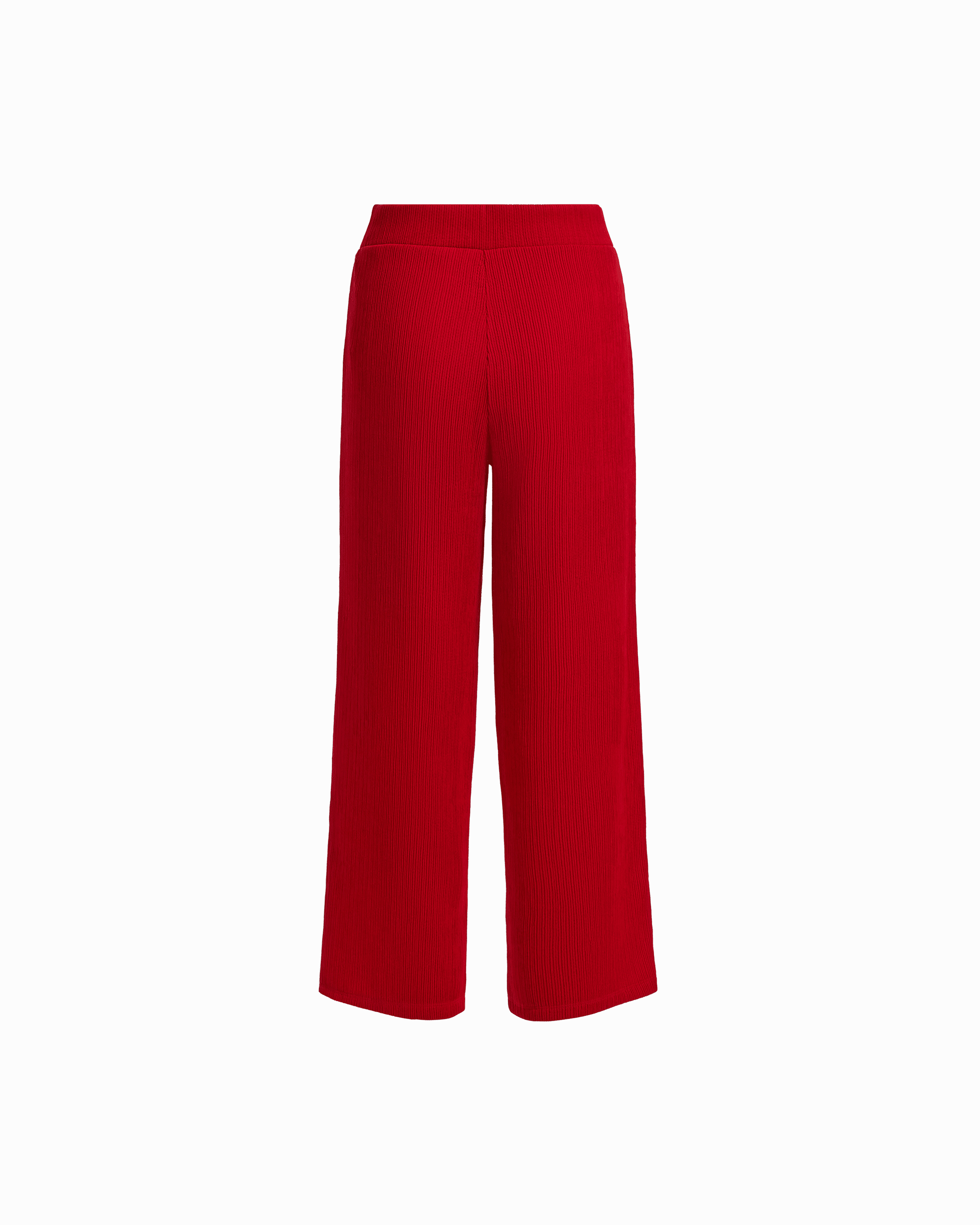 Plus Size Wide Leg Crop Pants with Wide Waistband - Anne Klein BEGONIA RED