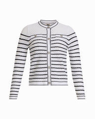 Crew Neck Stitch Lady Jacket - Anne Klein CRSPWHT/ANNEBLK