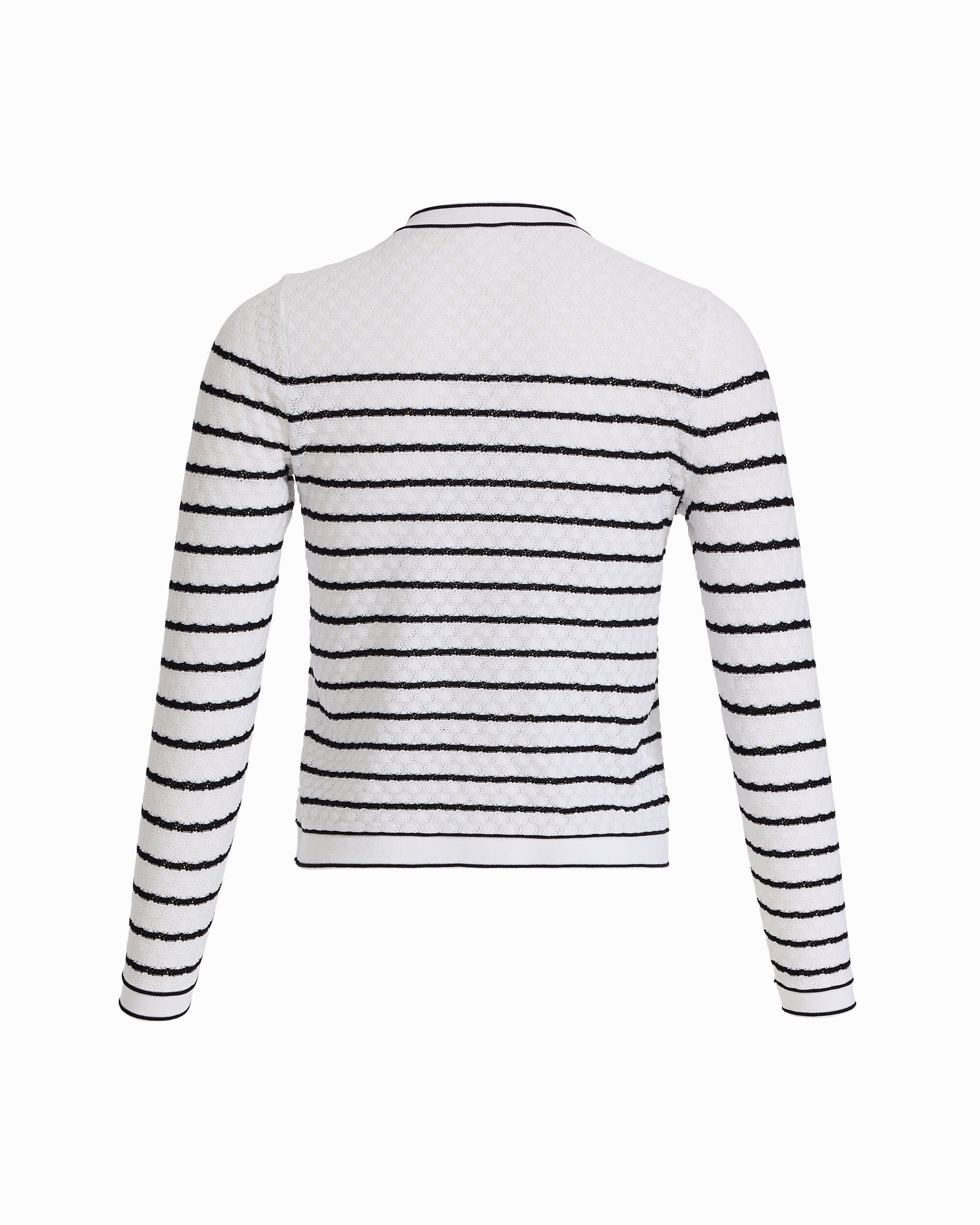 Crew Neck Stitch Lady Jacket - Anne Klein CRSPWHT/ANNEBLK