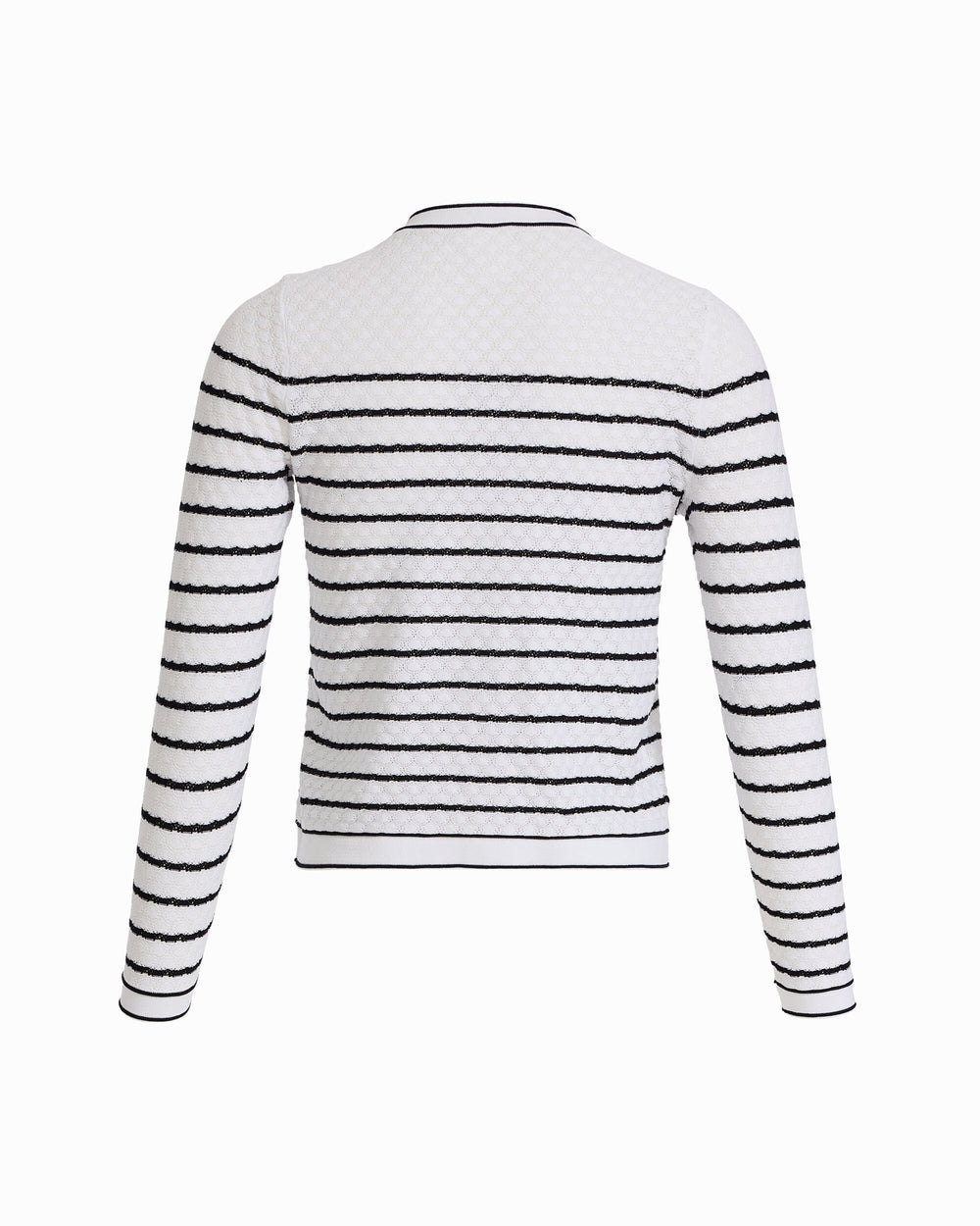 Crew Neck Stitch Lady Jacket - Anne Klein CRSPWHT/ANNEBLK