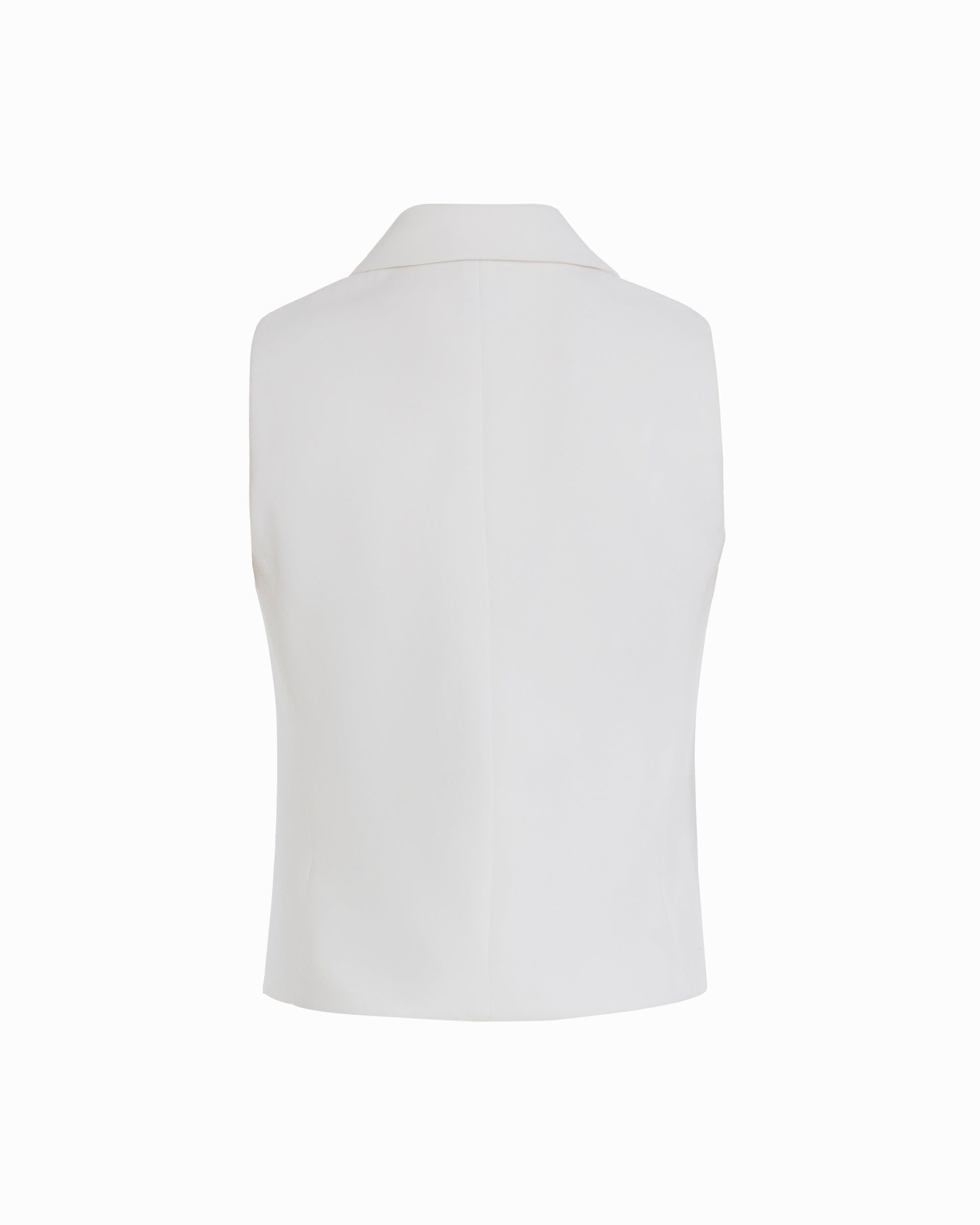 Notch Collar Vest with Welt Pockets - Anne Klein CRISP WHITE