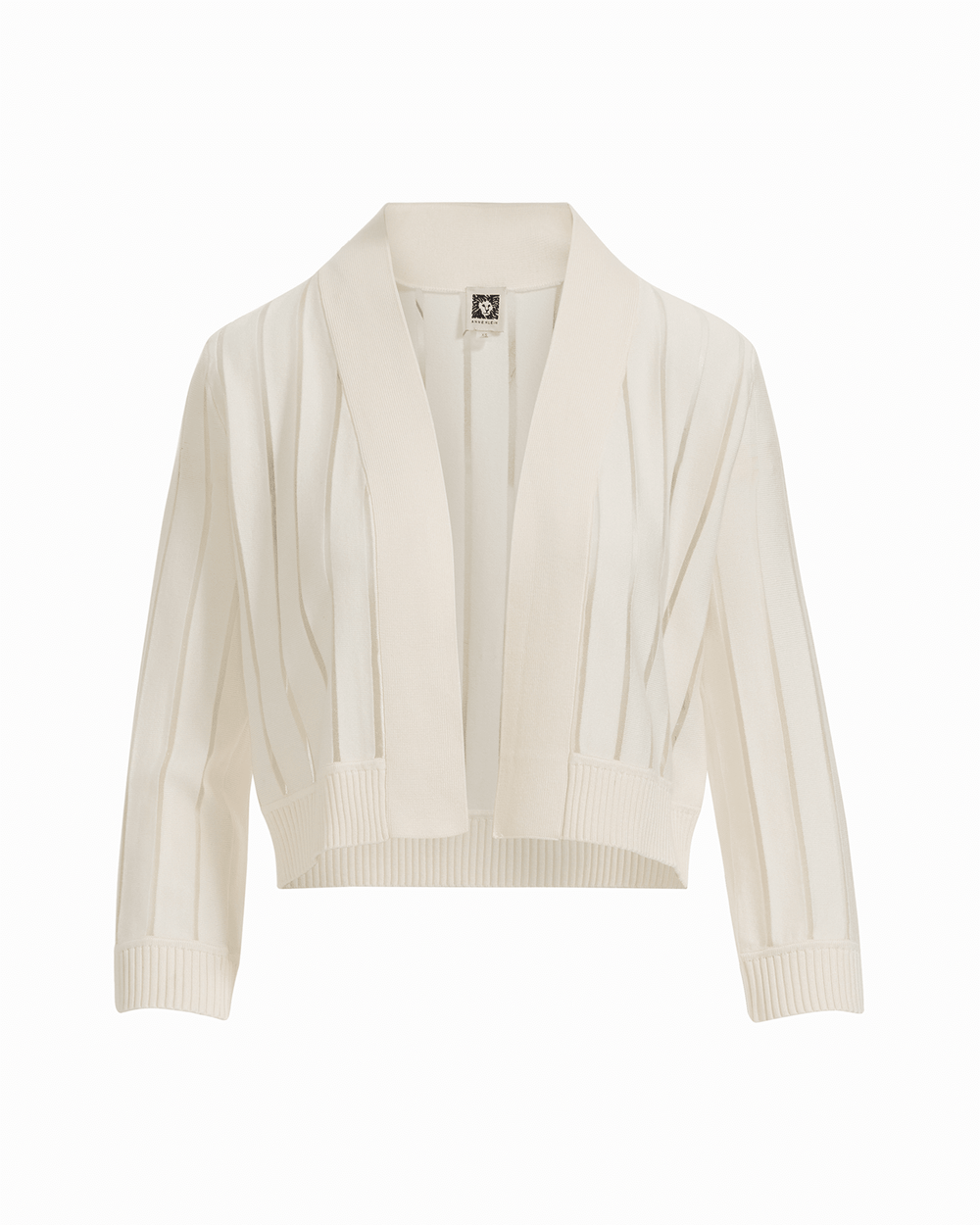 Sheer Stripe Shrug Open Front Cardigan - Anne Klein WHITE DOVE