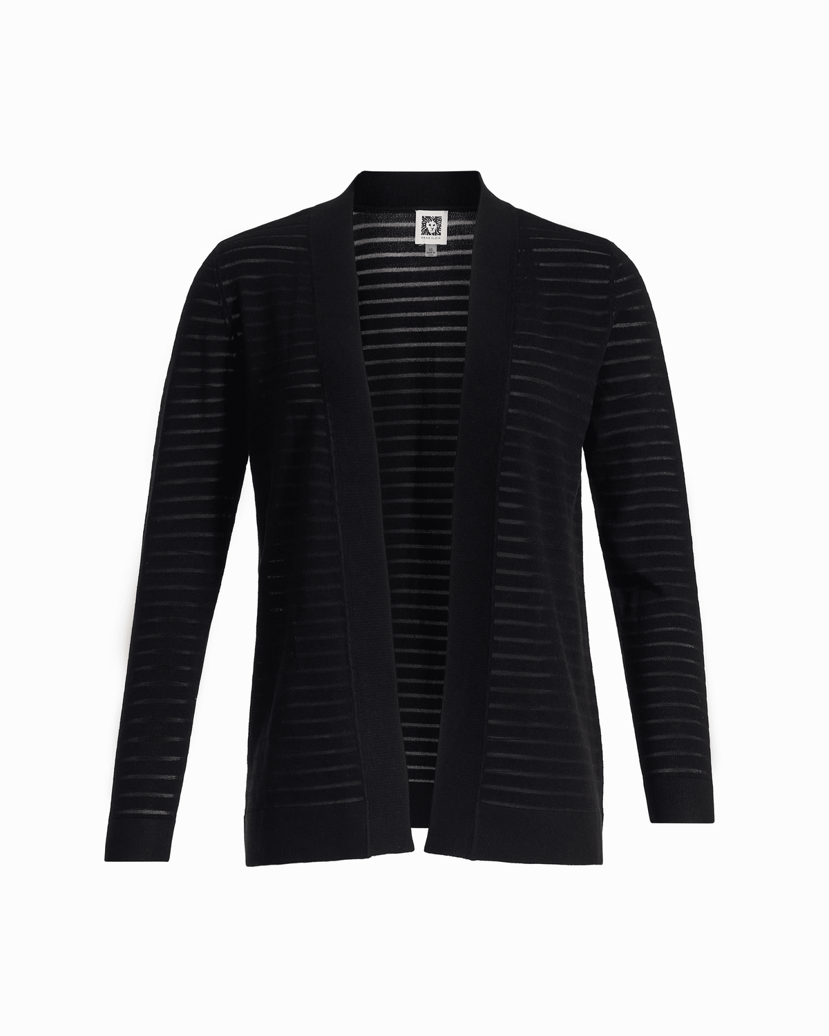 Petite Sheer Stripe Open Front Cardigan - Anne Klein ANNE BLACK