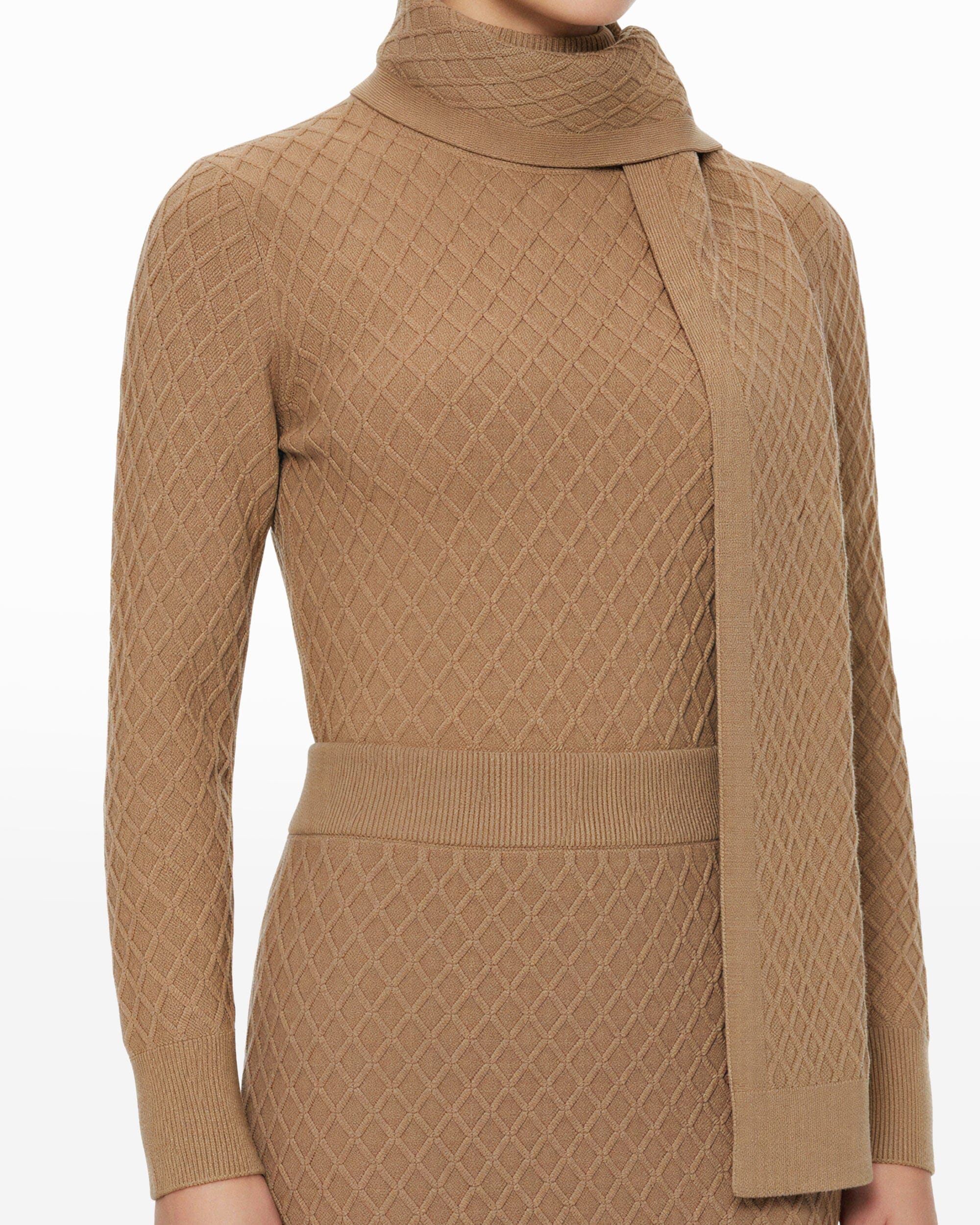 Diamond Stitch Skirt Sweater Skirt| Anne klein - Anne Klein Latte