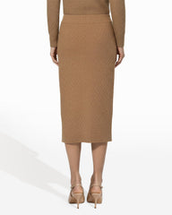 Diamond Stitch Skirt Sweater Skirt| Anne klein - Anne Klein Latte