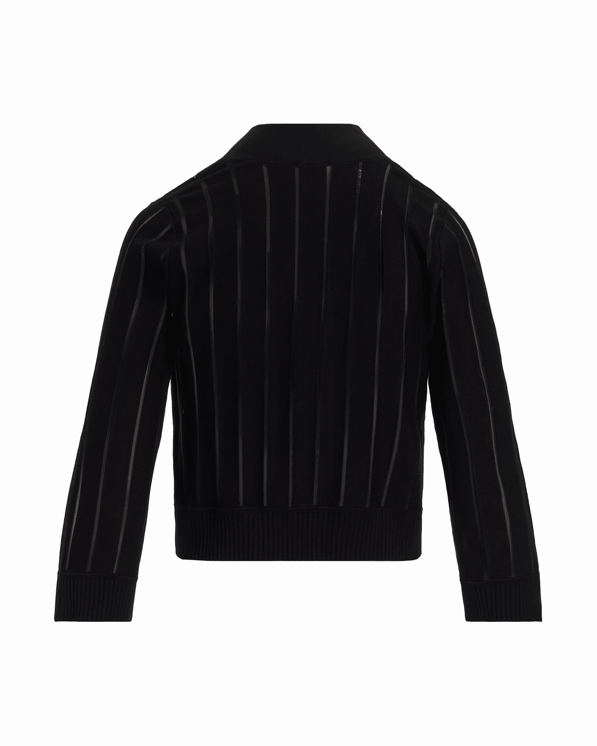 Petite Sheer Stripe Three-Quarter Sleeve Open Front Shrug - Anne Klein ANNE BLACK
