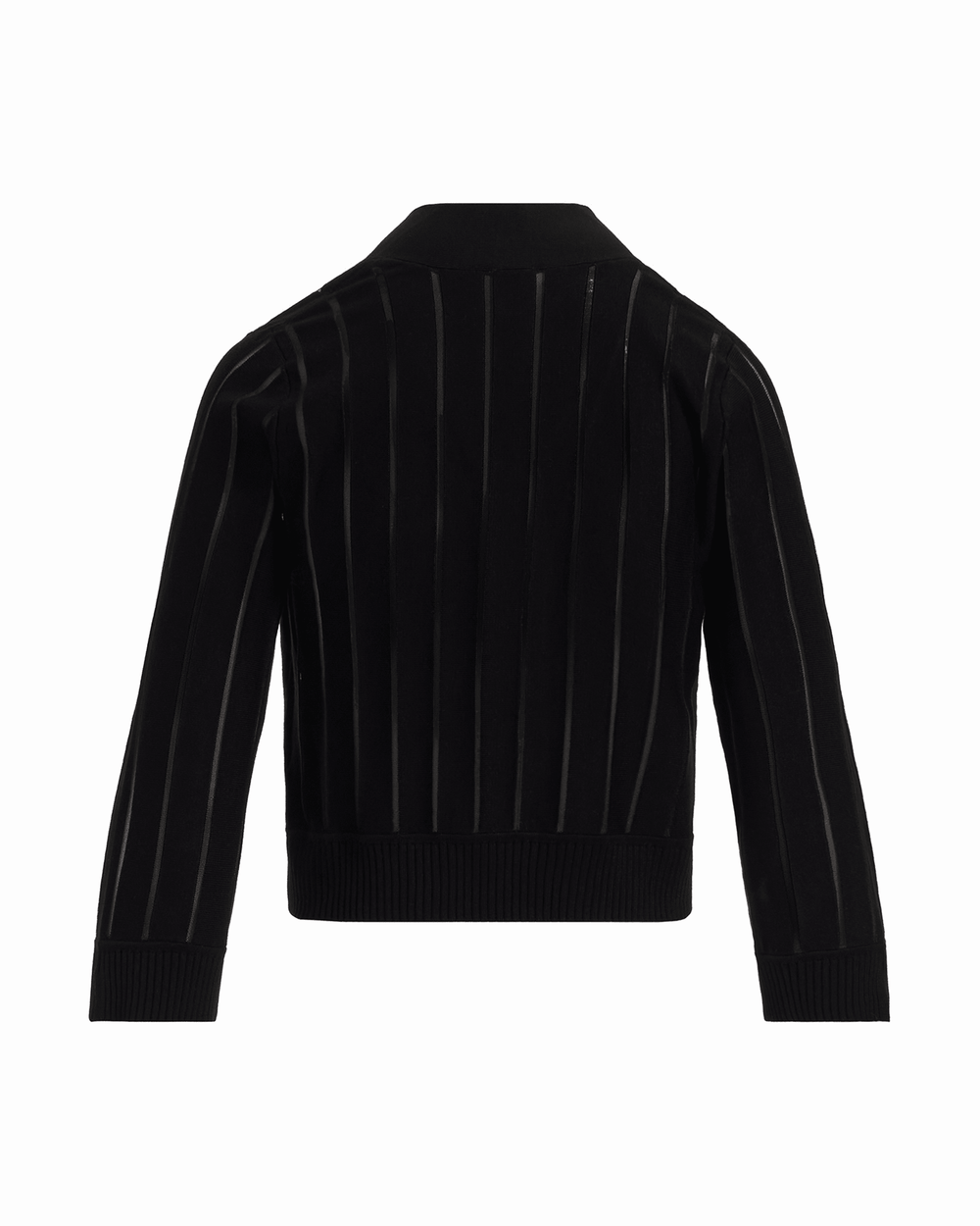 Petite Sheer Stripe Three-Quarter Sleeve Open Front Shrug - Anne Klein ANNE BLACK