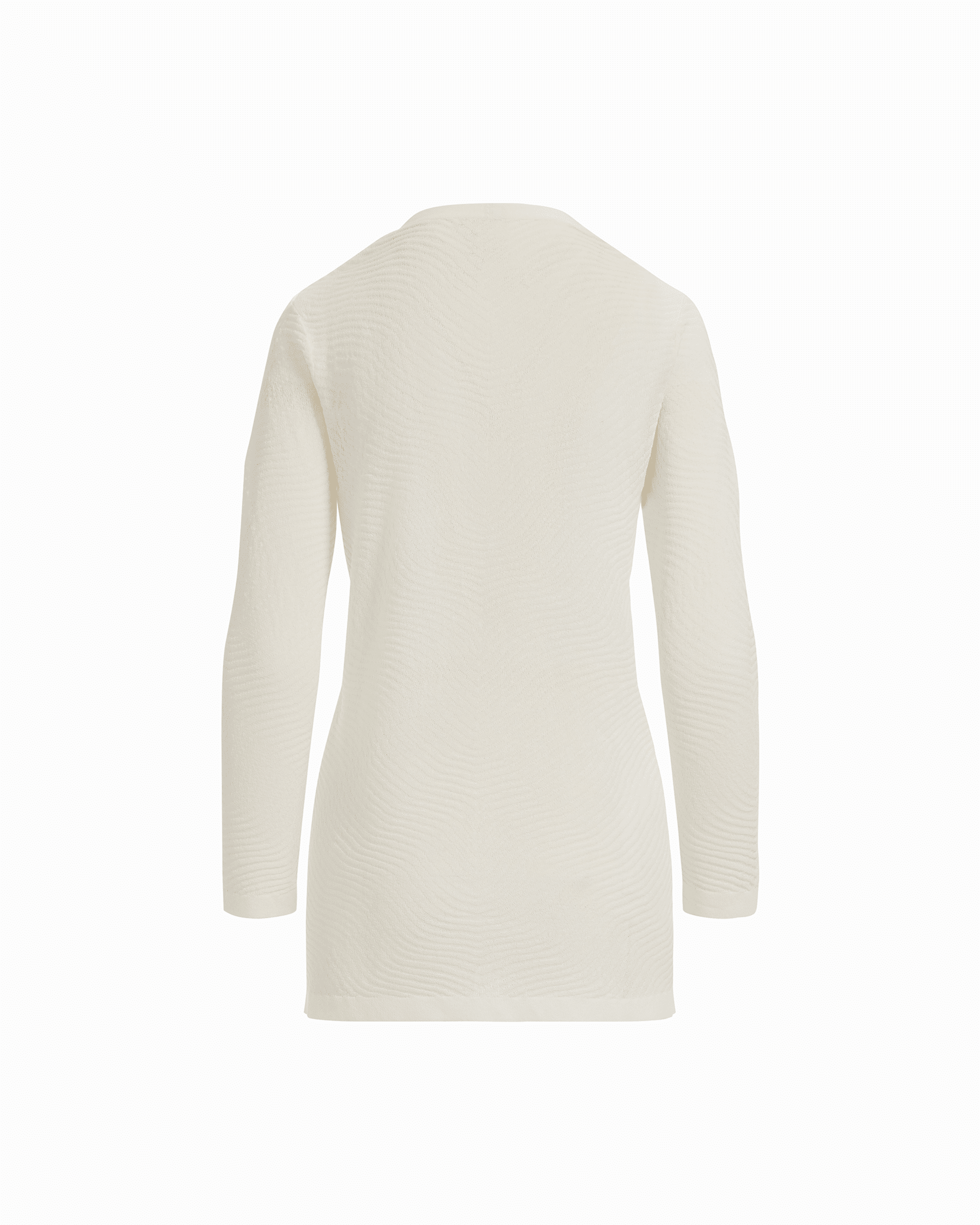 Plus Size Sheer Textured Stitch Long Open Front Cardigan in WHITE DOVE - Anne Klein WHITE DOVE