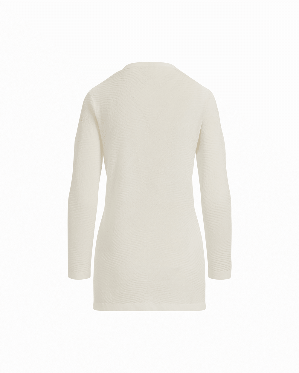 Plus Size Sheer Textured Stitch Long Open Front Cardigan in WHITE DOVE - Anne Klein WHITE DOVE