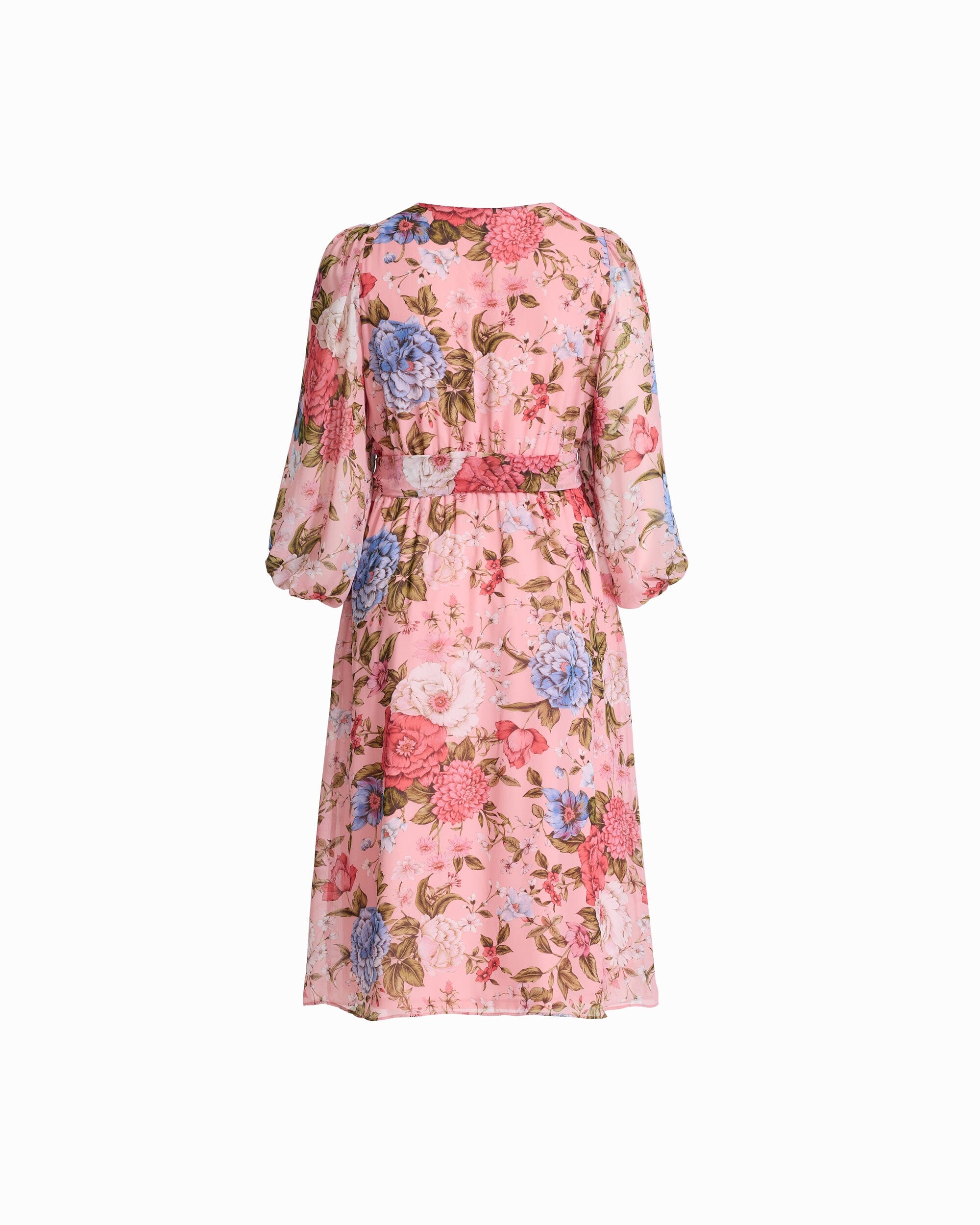 Three-Quarter Sleeve Midi Dress - Anne Klein CALYPSO CORAL MULTI