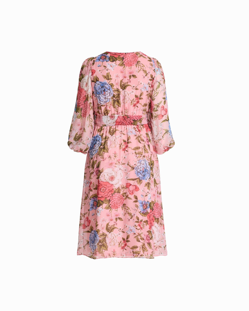 Three-Quarter Sleeve Midi Dress - Anne Klein CALYPSO CORAL MULTI