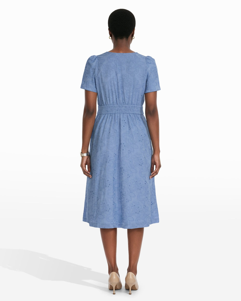 Short Sleeve Midi Dress - Anne Klein SURF BLUE