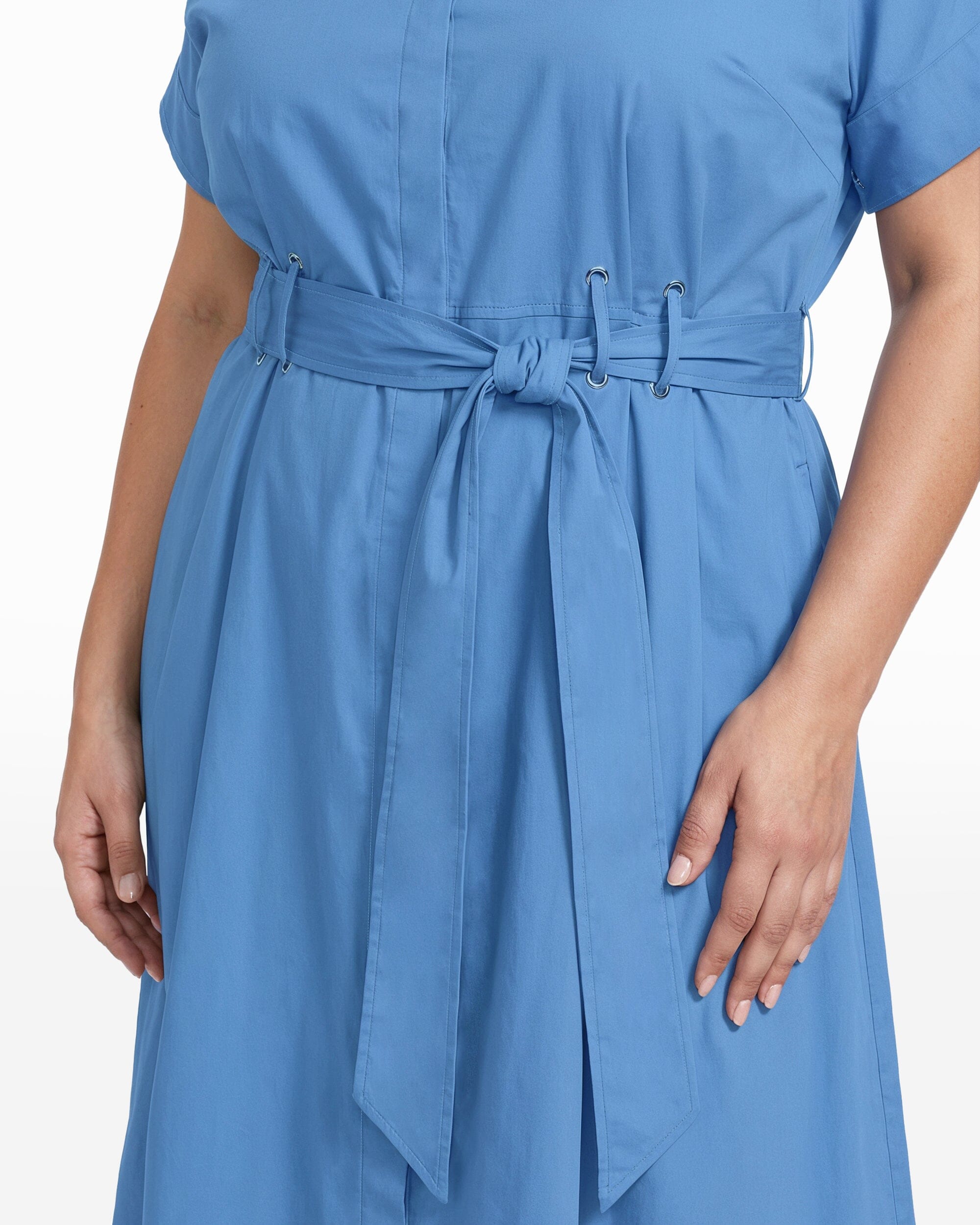 Shirt Dress With Belt Detail - Anne Klein SEAPORT