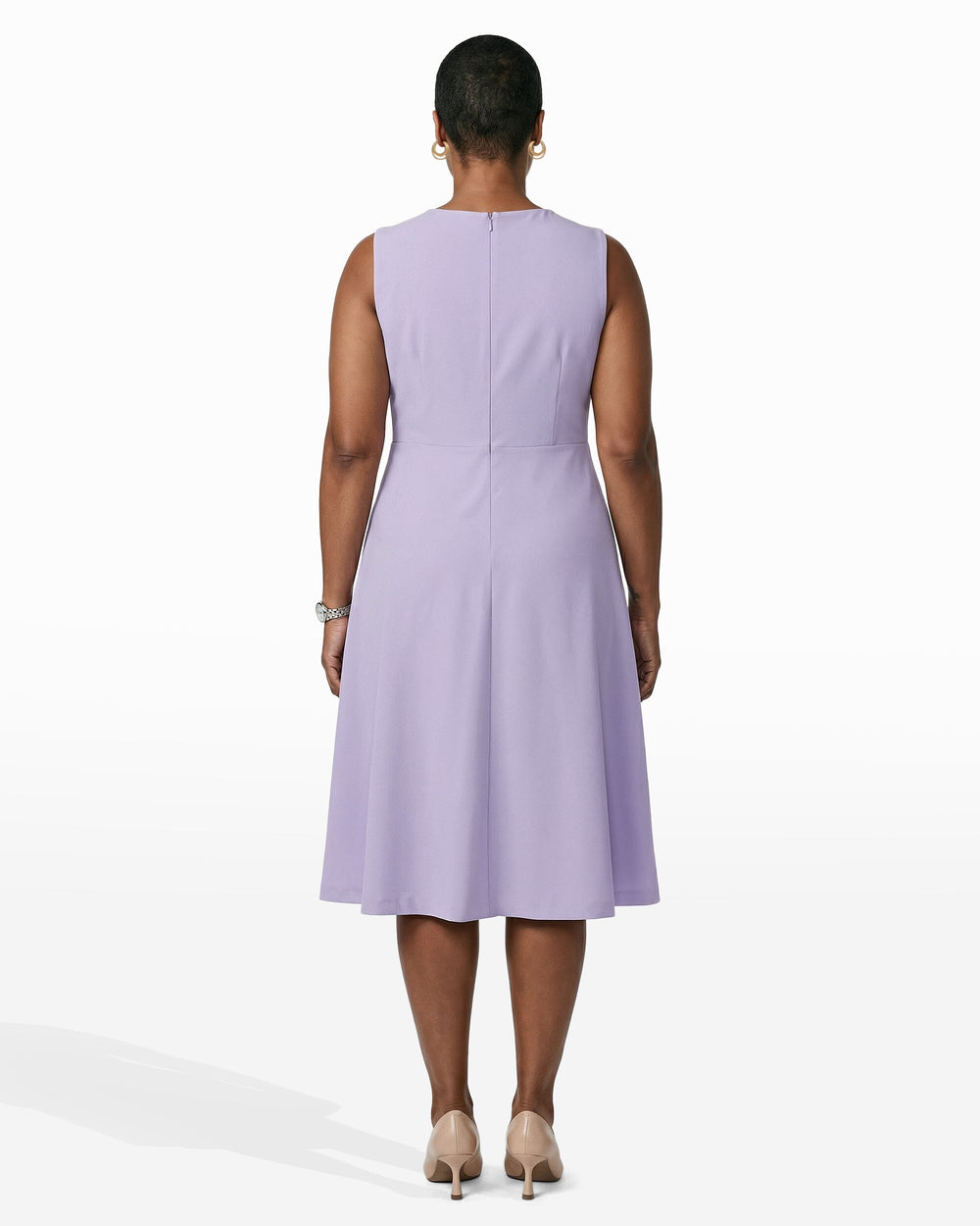 Twist Front A-line Midi Dress - Anne Klein PASTEL LILAC