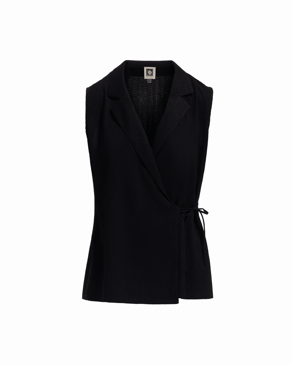 Notch Neck Wrap Knit Top - Anne Klein ANNE BLACK