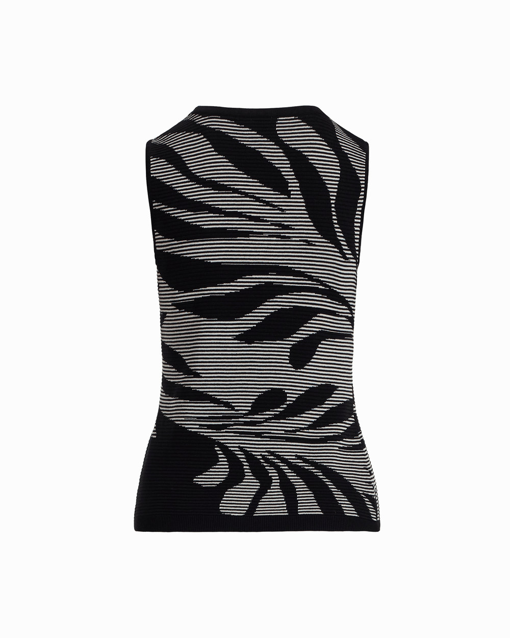 Ottoman Jacquard Sleeveless Tank - Anne Klein ANNE BLACK/WHITE DOVE