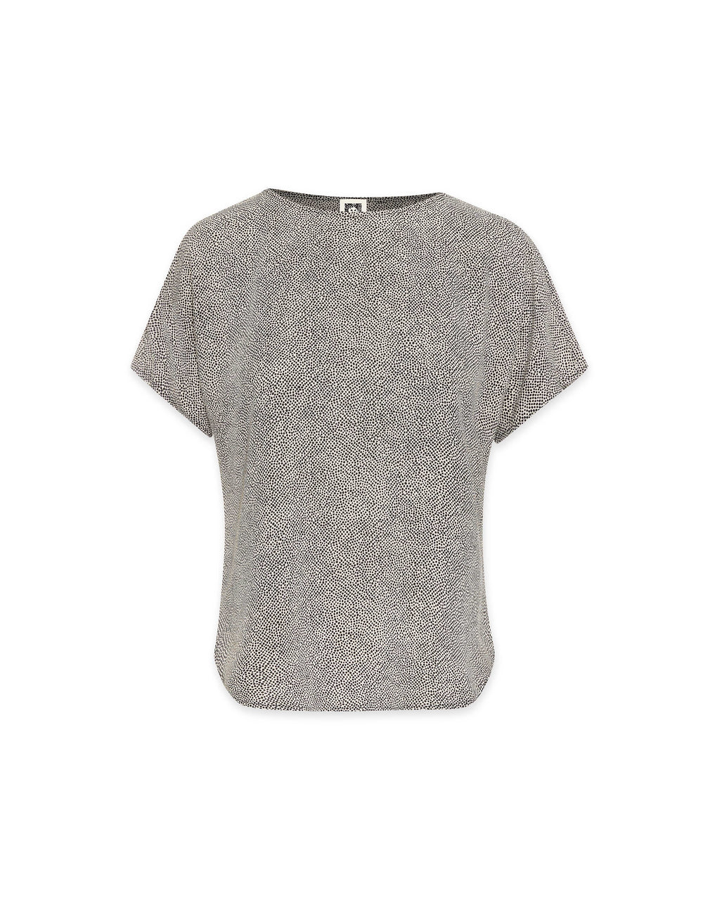Petite Bateau Neck Blouse, Mini Dot Print - Anne Klein Anne White/Anne Black