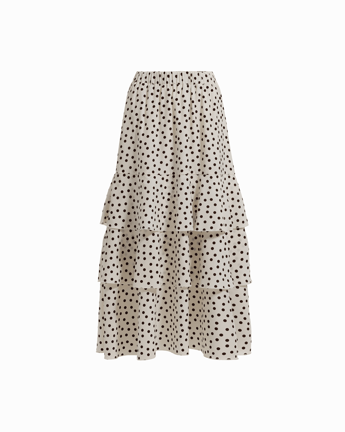 Tiered Lined Pull-On Skirt - Anne Klein WHT DV/DK CHOC
