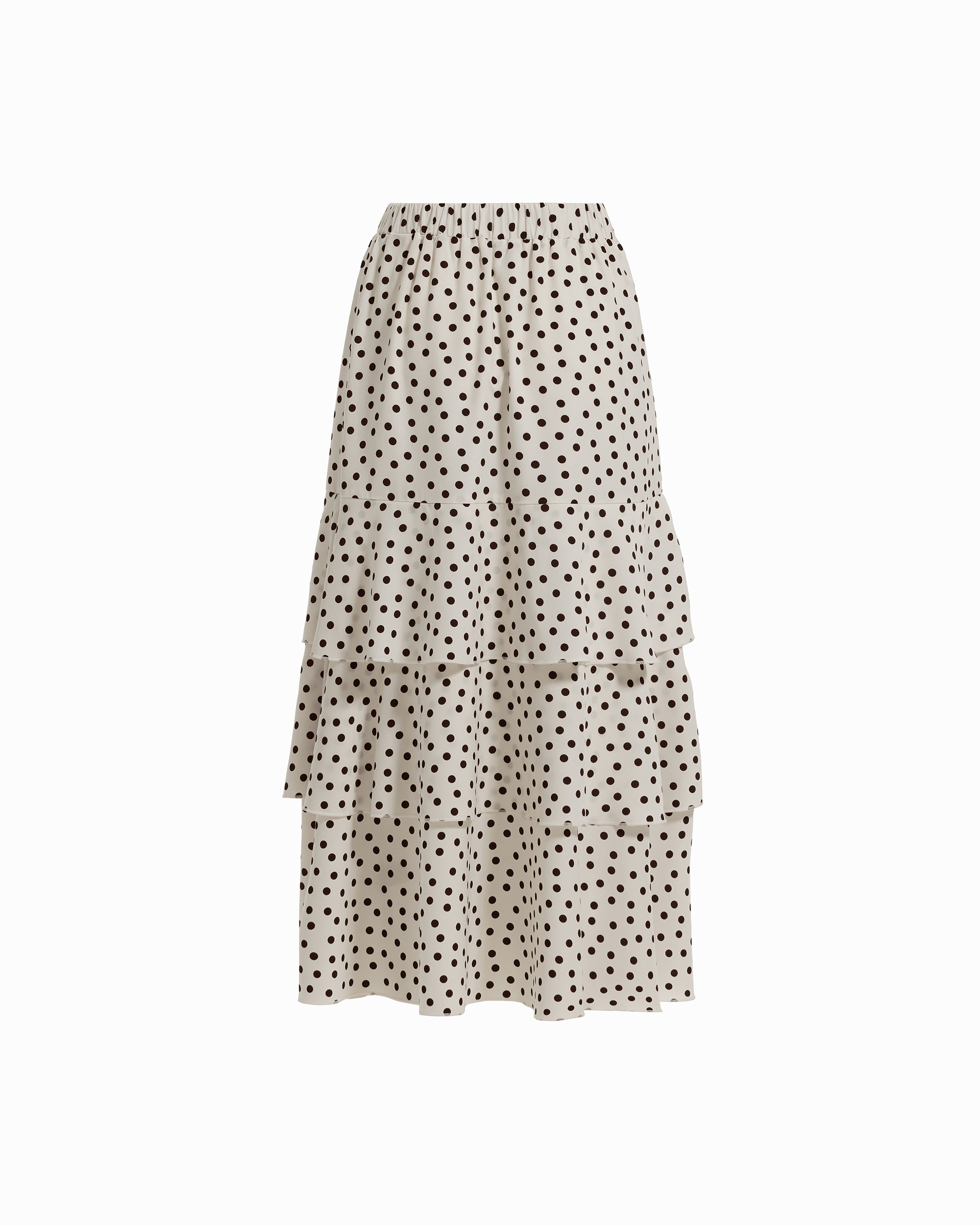 Tiered Lined Pull-On Skirt - Anne Klein WHT DV/DK CHOC