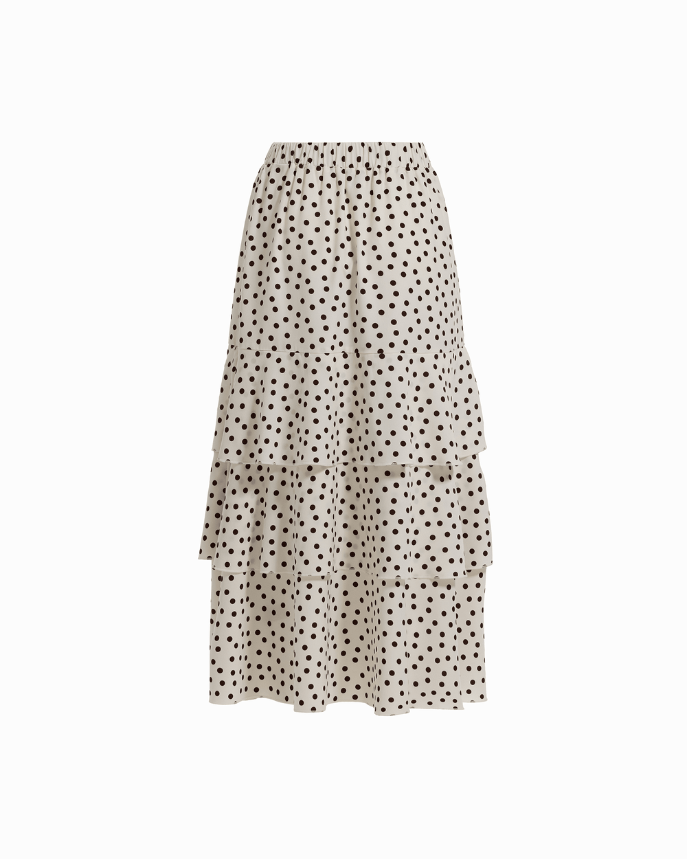 Tiered Lined Pull-On Skirt - Anne Klein WHT DV/DK CHOC