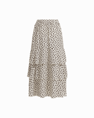 Tiered Lined Pull-On Skirt - Anne Klein WHT DV/DK CHOC